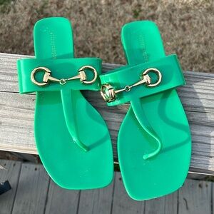 Jeffrey Campbell Green Jelly Sandals 8